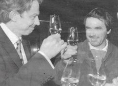 1998: Aznar brinda con Tony Blair en Sanlúcar